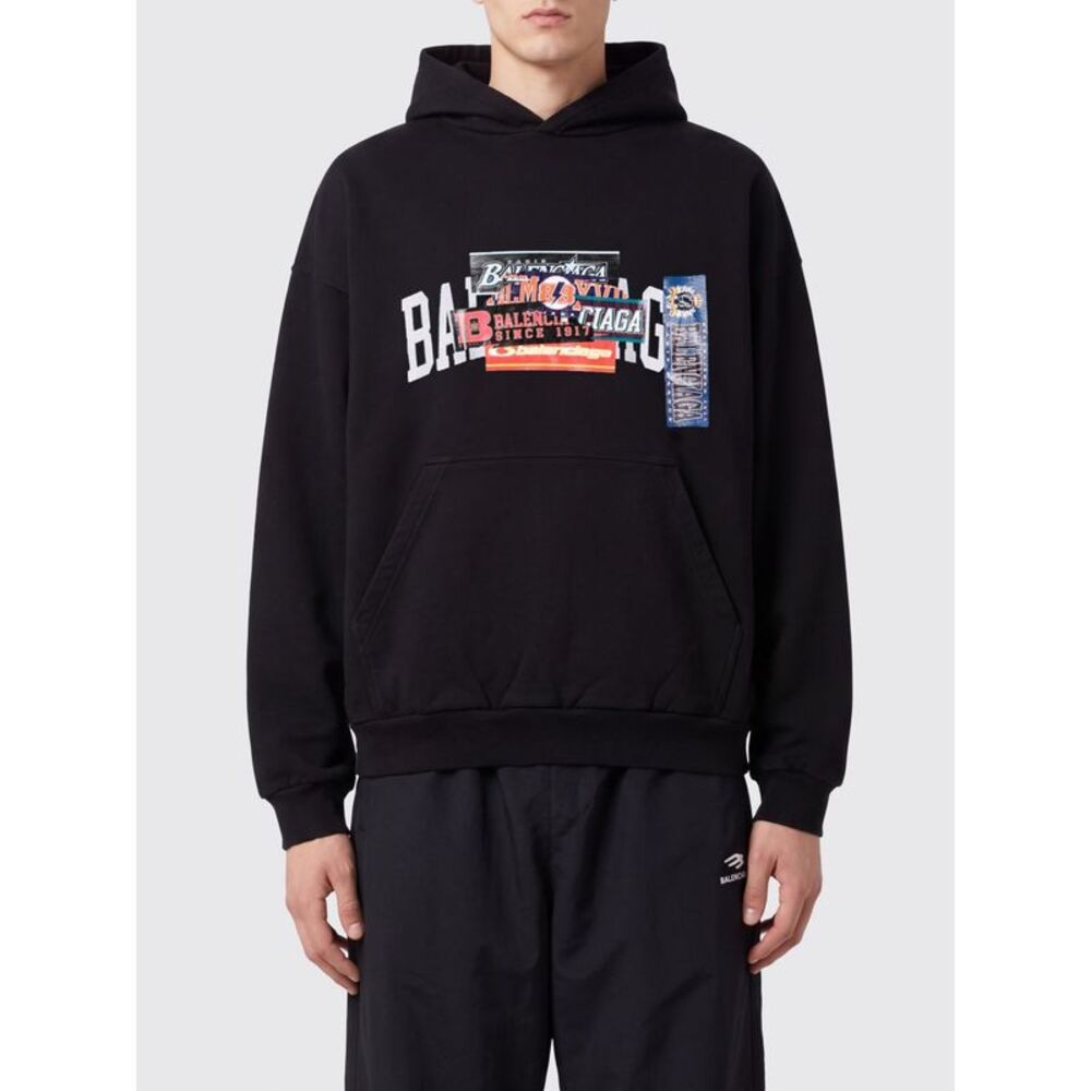 Balenciaga Men Balenciaga Cotton Hoodie With Graphic Print